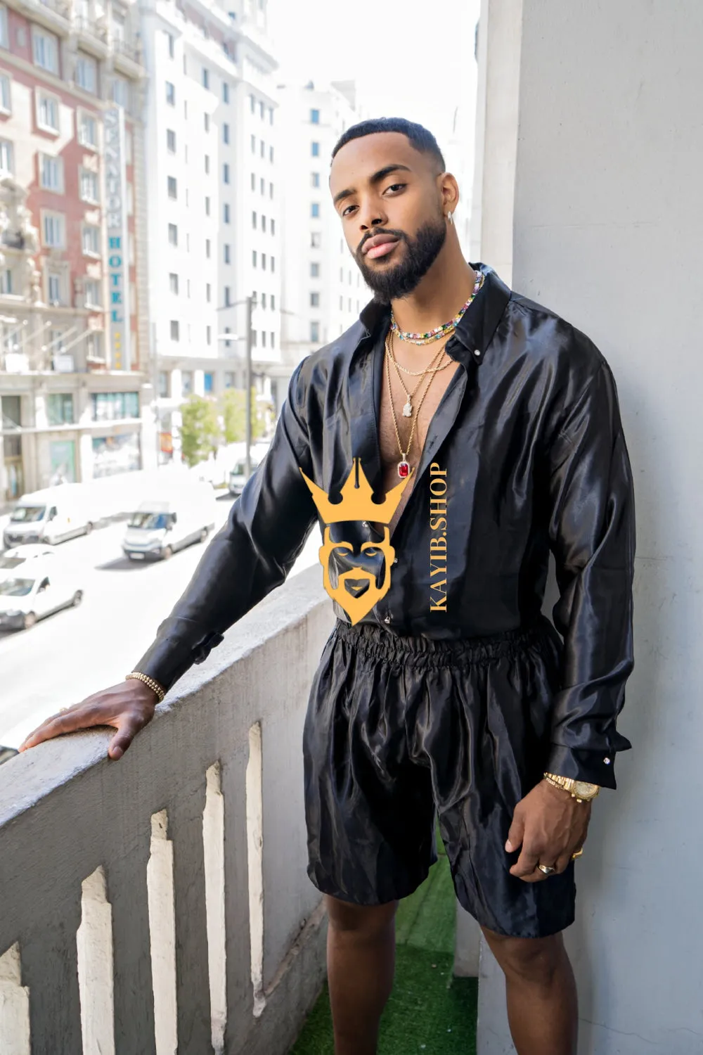 Men's Apparel Silk Shirt Set - Elevate Your Style with Pure Luxury - Hand-Sewn for Impeccable Quality