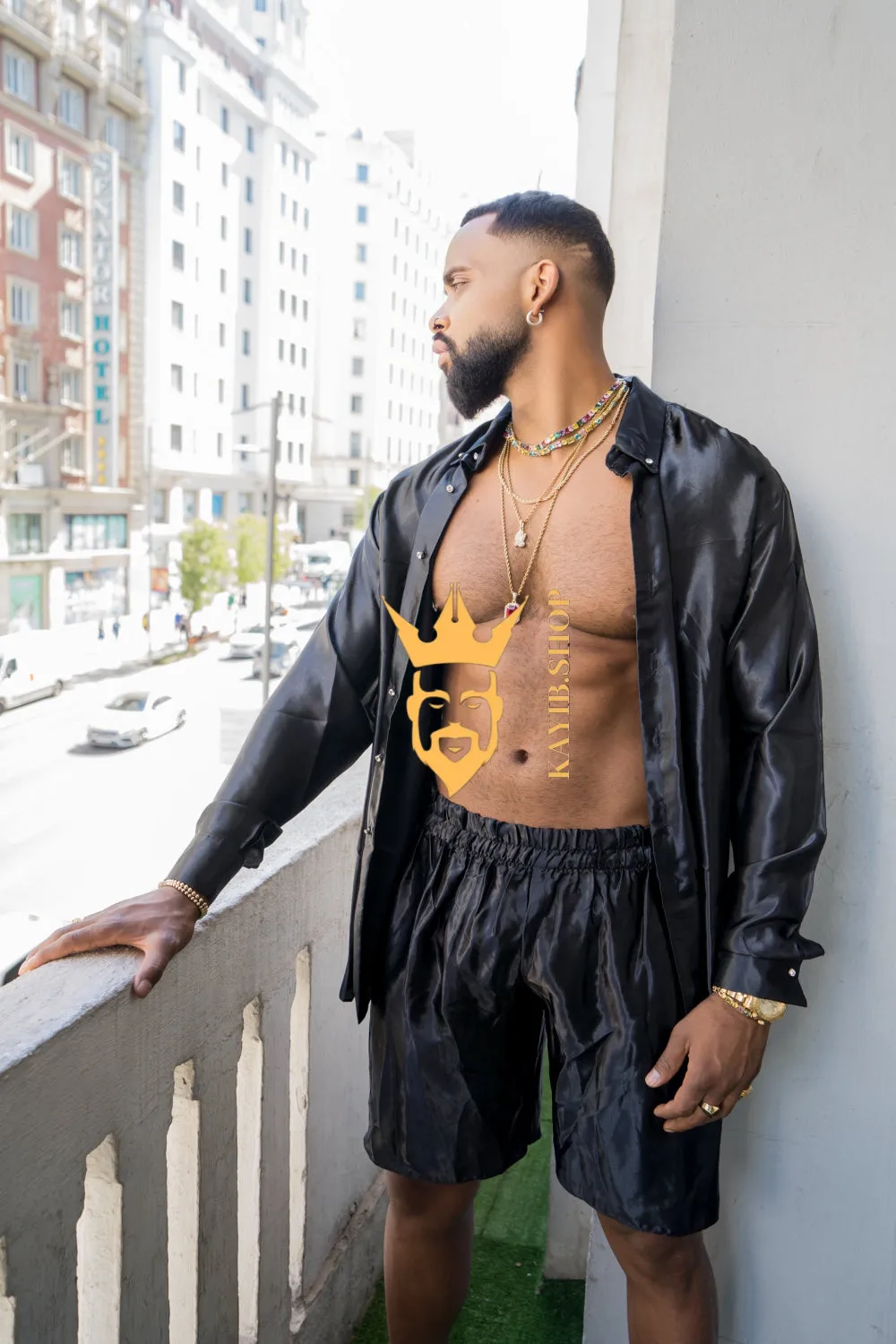 Men's Apparel Silk Shirt Set - Elevate Your Style with Pure Luxury - Hand-Sewn for Impeccable Quality