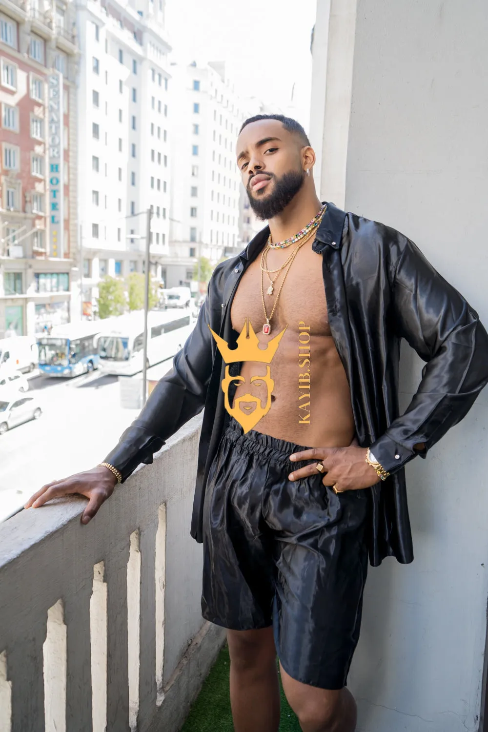 Men's Apparel Silk Shirt Set - Elevate Your Style with Pure Luxury - Hand-Sewn for Impeccable Quality