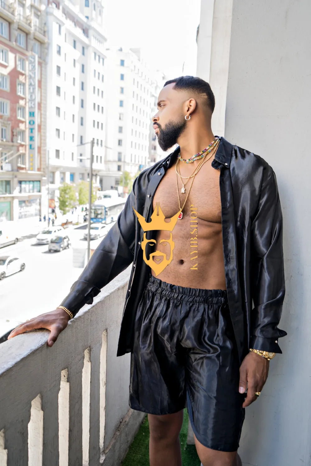 Men's Apparel Silk Shirt Set - Elevate Your Style with Pure Luxury - Hand-Sewn for Impeccable Quality