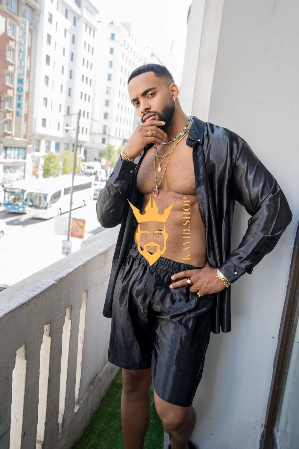 Men's Apparel Silk Shirt Set - Elevate Your Style with Pure Luxury - Hand-Sewn for Impeccable Quality