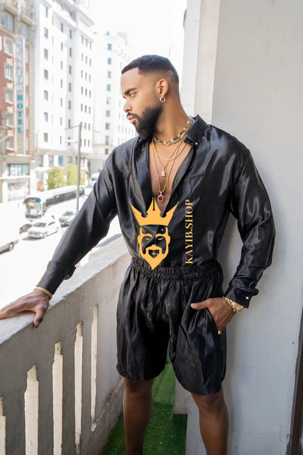 Men's Apparel Silk Shirt Set - Elevate Your Style with Pure Luxury - Hand-Sewn for Impeccable Quality