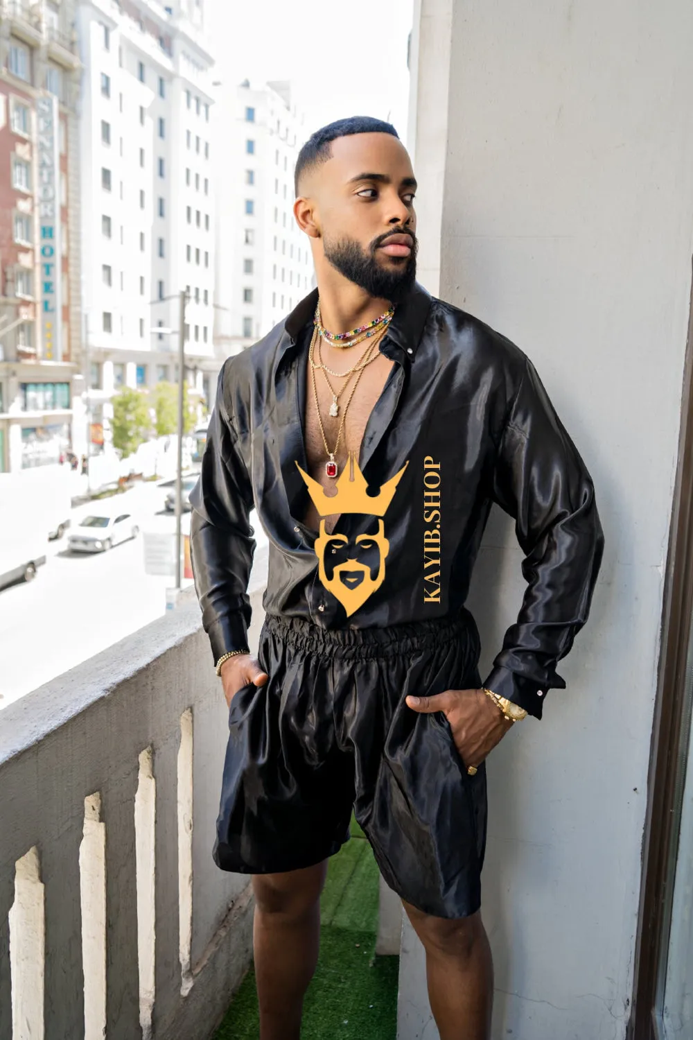 Men's Apparel Silk Shirt Set - Elevate Your Style with Pure Luxury - Hand-Sewn for Impeccable Quality