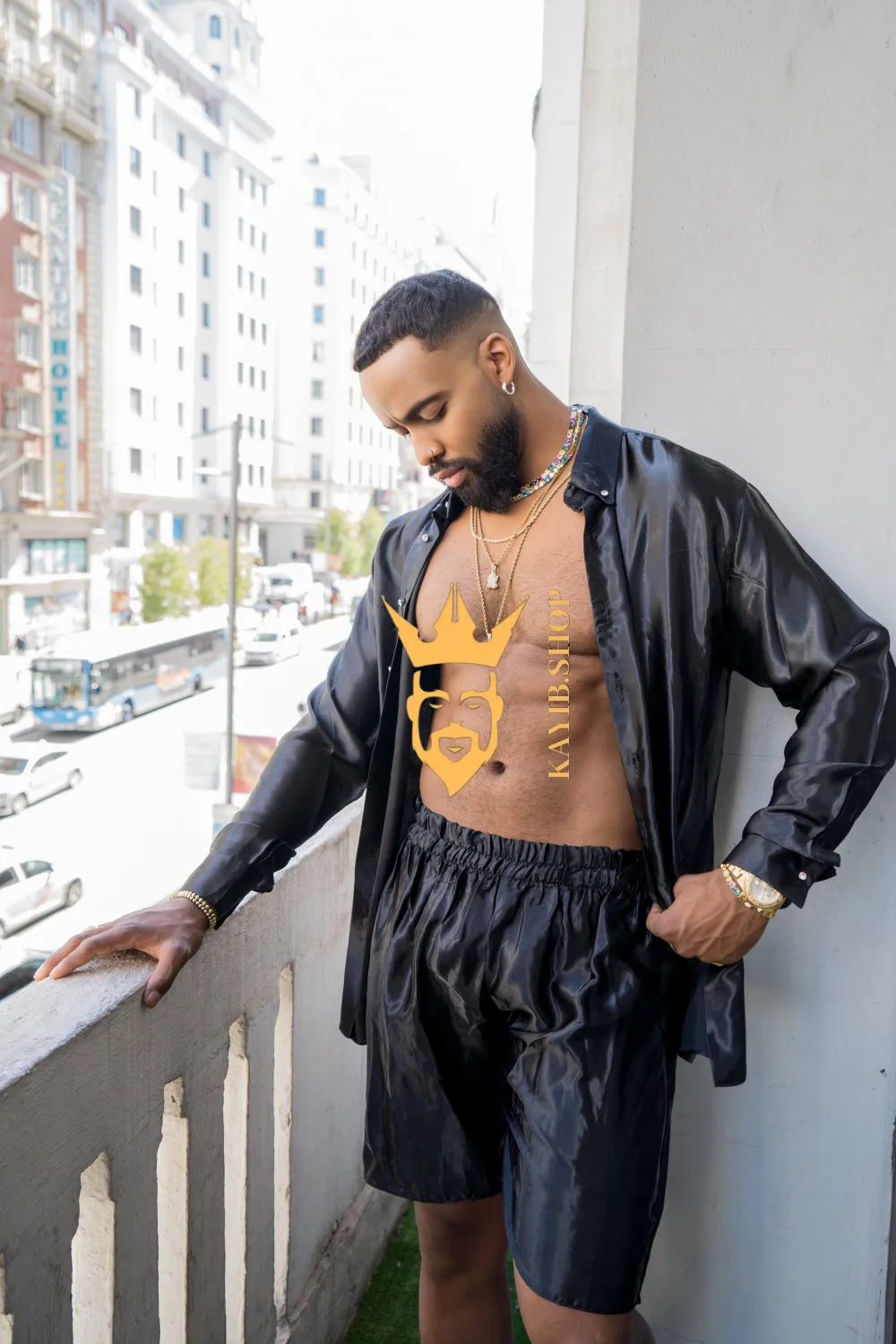 Men's Apparel Silk Shirt Set - Elevate Your Style with Pure Luxury - Hand-Sewn for Impeccable Quality