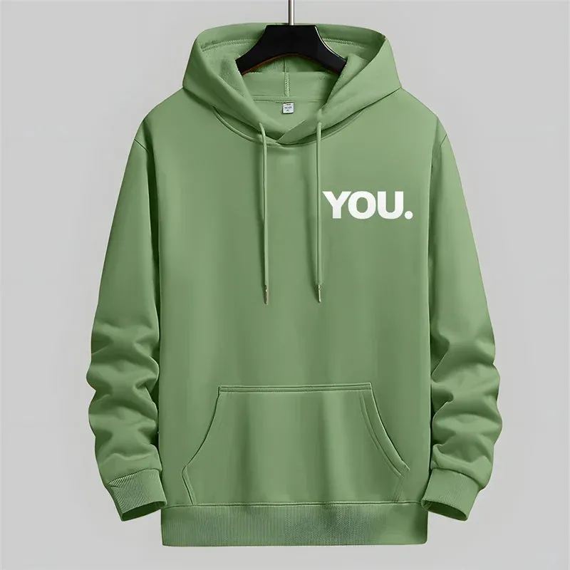 Men's Autumn Korean Letter Print Oversized Hoodie
