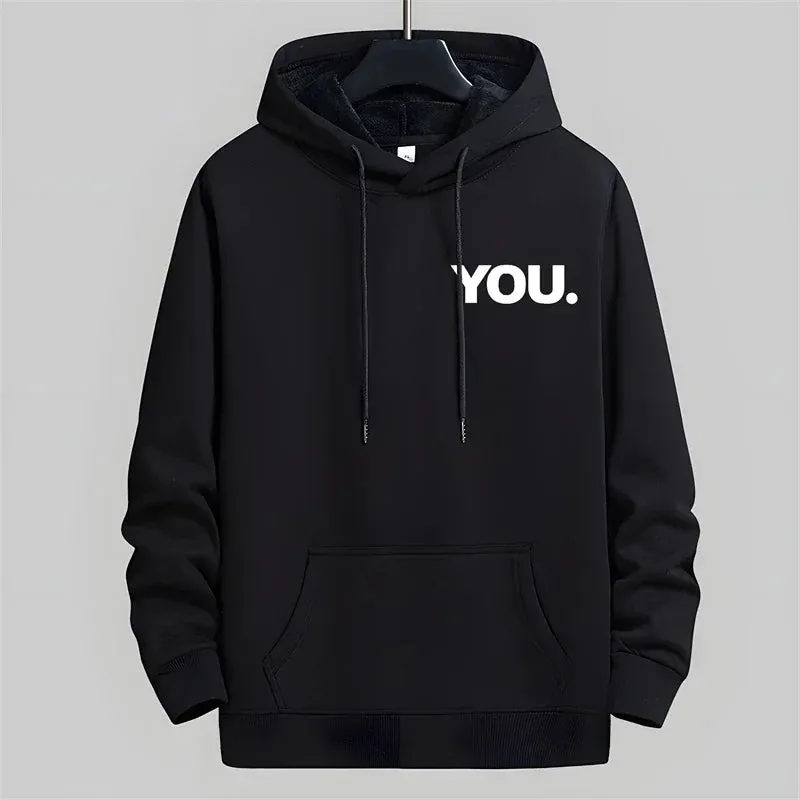 Men's Autumn Korean Letter Print Oversized Hoodie