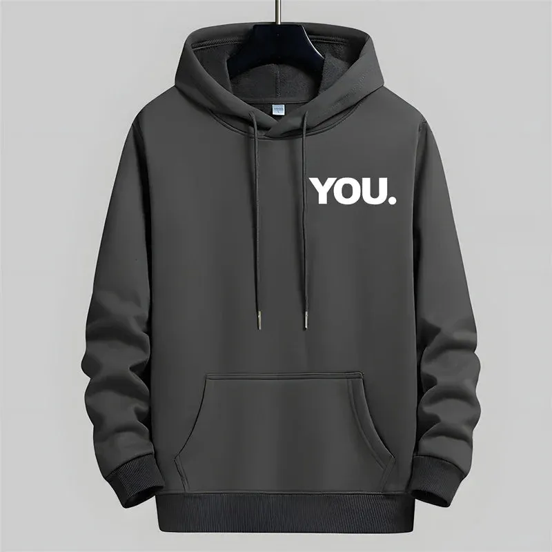 Men's Autumn Korean Letter Print Oversized Hoodie