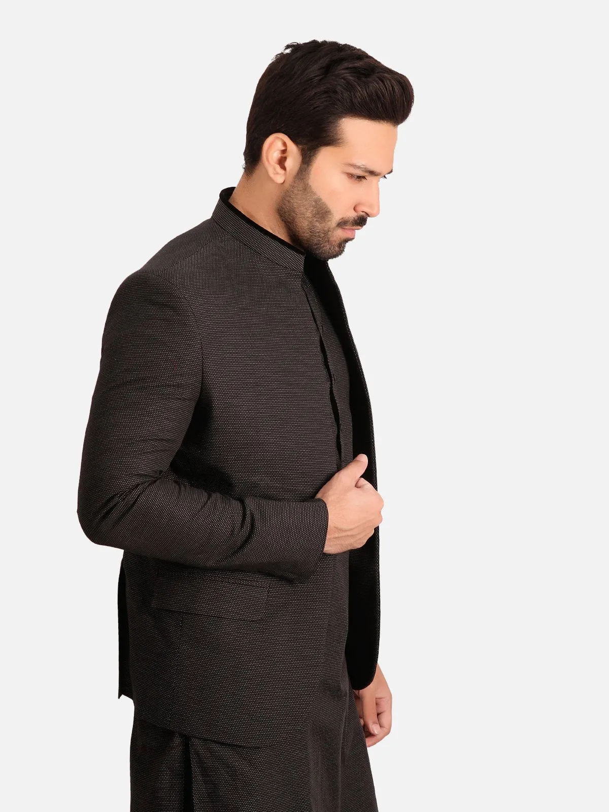 Men's Black Waist Coat Suit - EMTCS20-9875