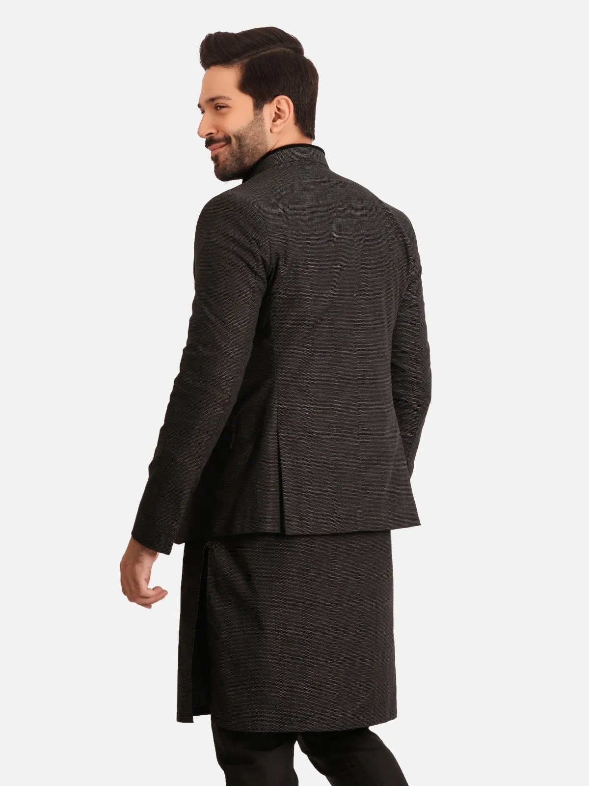 Men's Black Waist Coat Suit - EMTCS20-9875