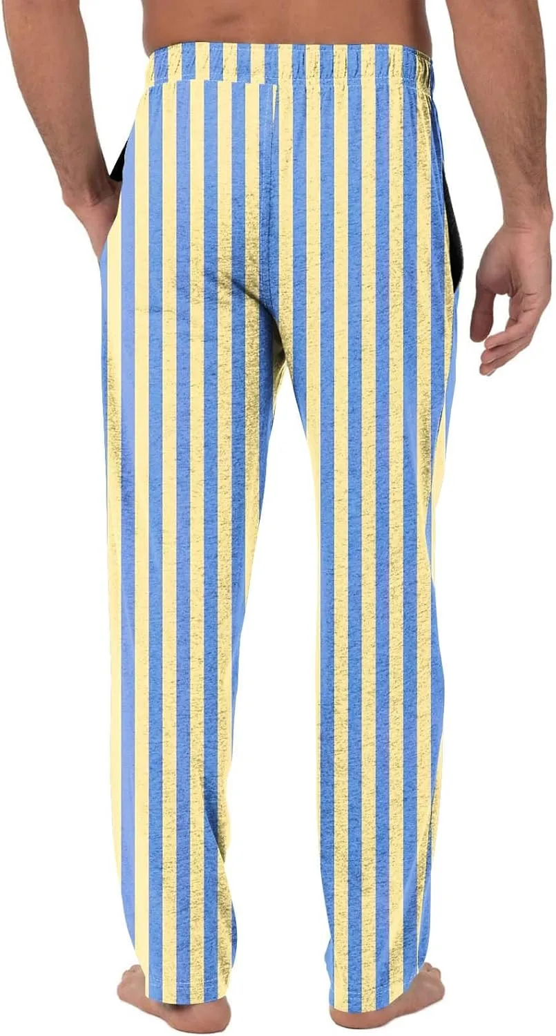 Men's Casual Drawstring Striped Pants Comfy Yoga Jogger Sweatpants 2024 Trendy Elastic Waist Trouser with Pockets