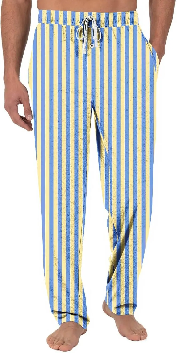 Men's Casual Drawstring Striped Pants Comfy Yoga Jogger Sweatpants 2024 Trendy Elastic Waist Trouser with Pockets