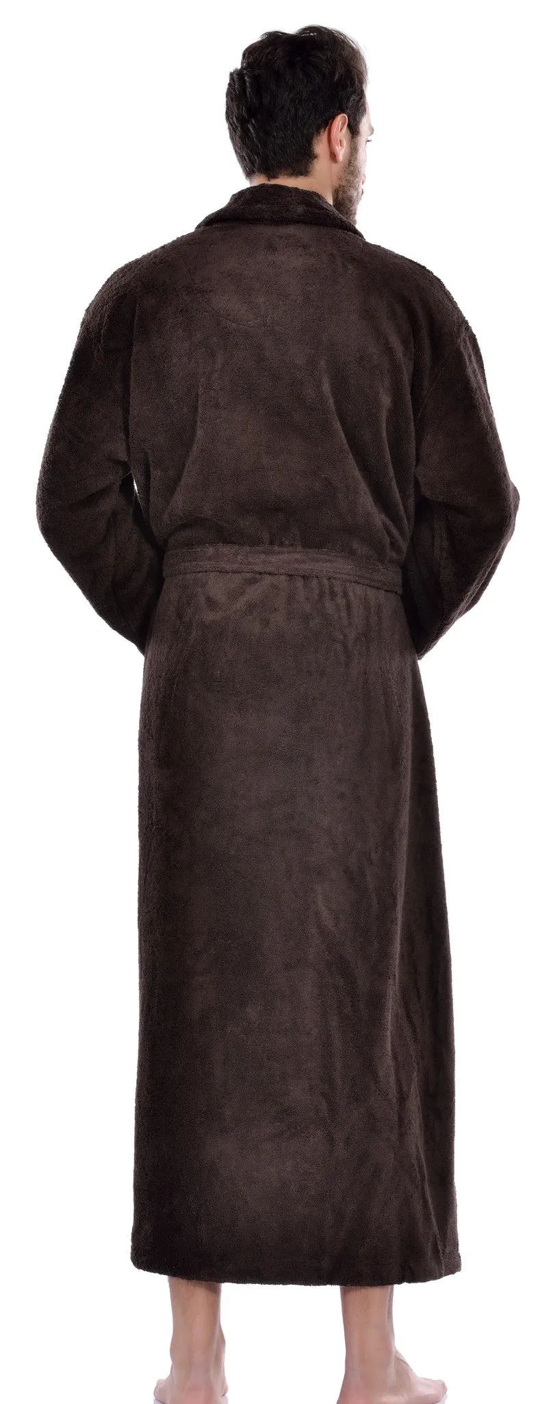 Men's Full Length Terry Bathrobe, Espresso, L/XL