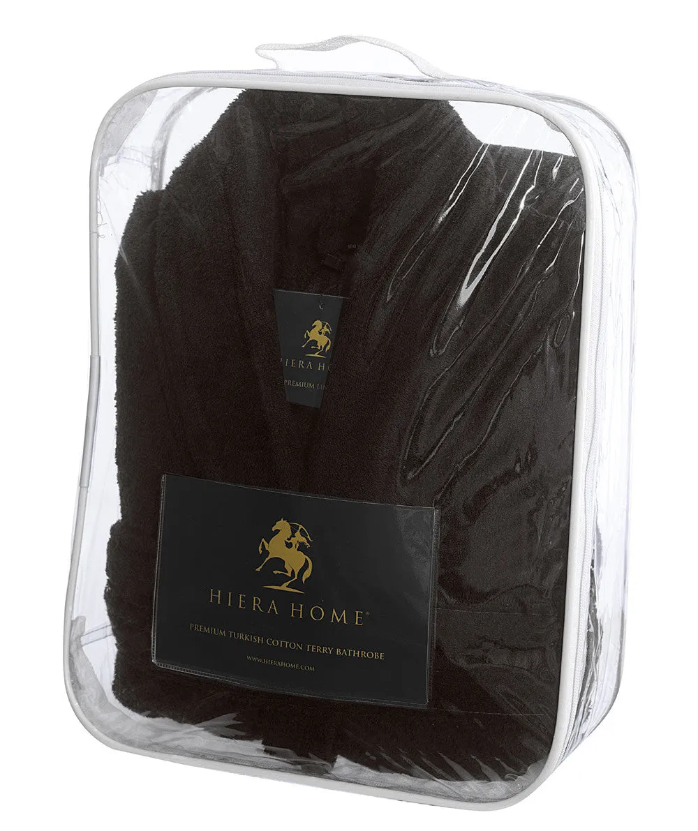 Men's Full Length Terry Bathrobe, Espresso, L/XL