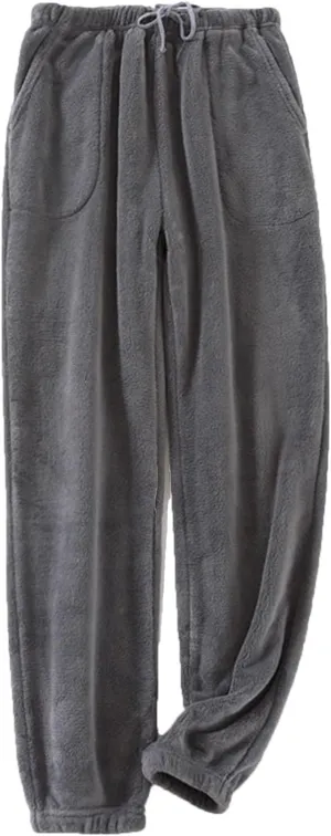Men's Fuzzy Fleece Pajama Pants Soft Comfy Fluffy Lounge Pants Sleepwear Trousers with Drawstring Men's Fuzzy Fleece Pajama Pants Soft Comfy Fluffy Lounge Pants Sleepwear Trousers with Drawstring