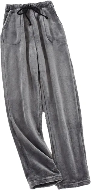 Men's Fuzzy Fleece Sleep Lounge Pajamas Pants Comfy Warm Fluffy Plush Home Pants Nightwear