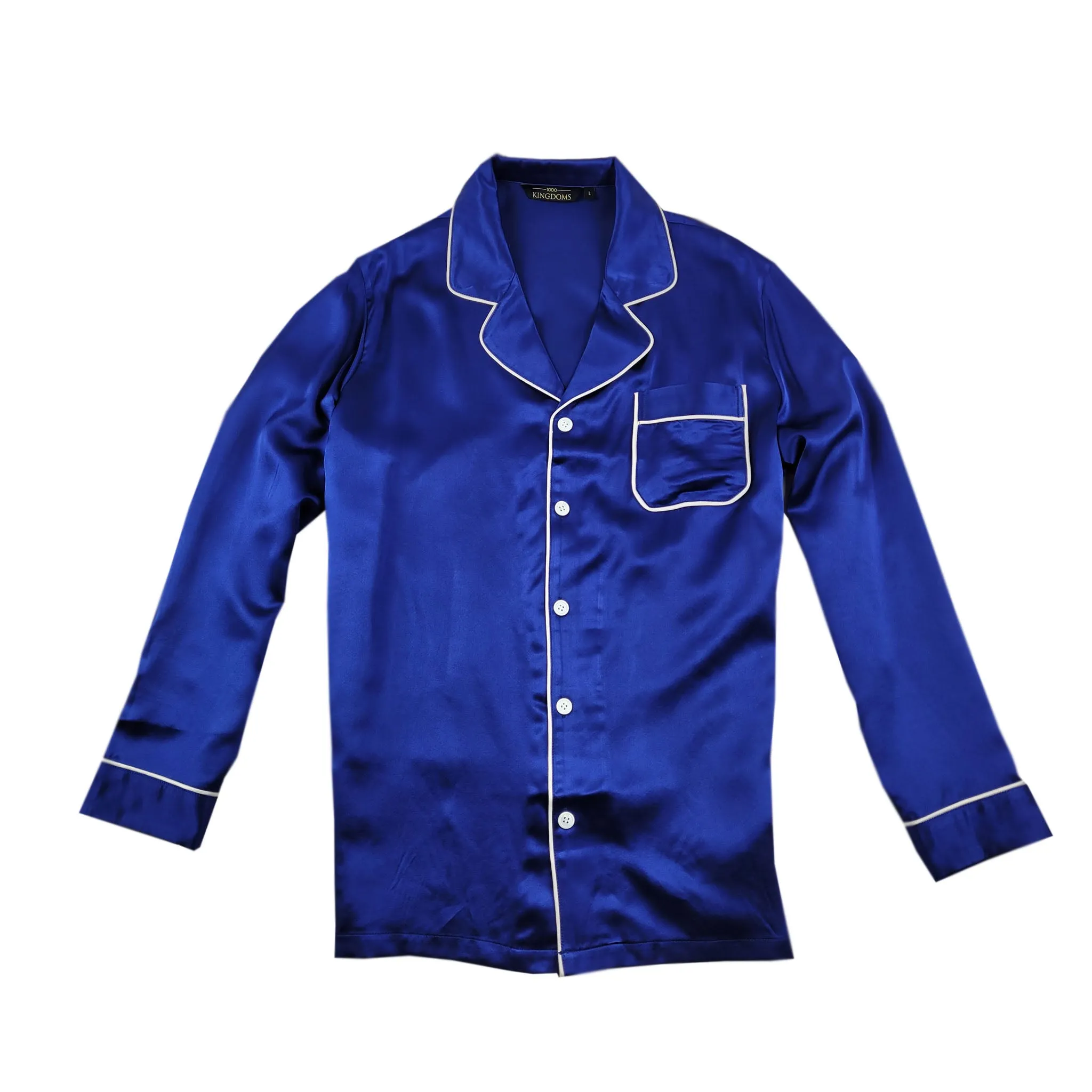 Men's Midnight Blue Silk Pajama Set