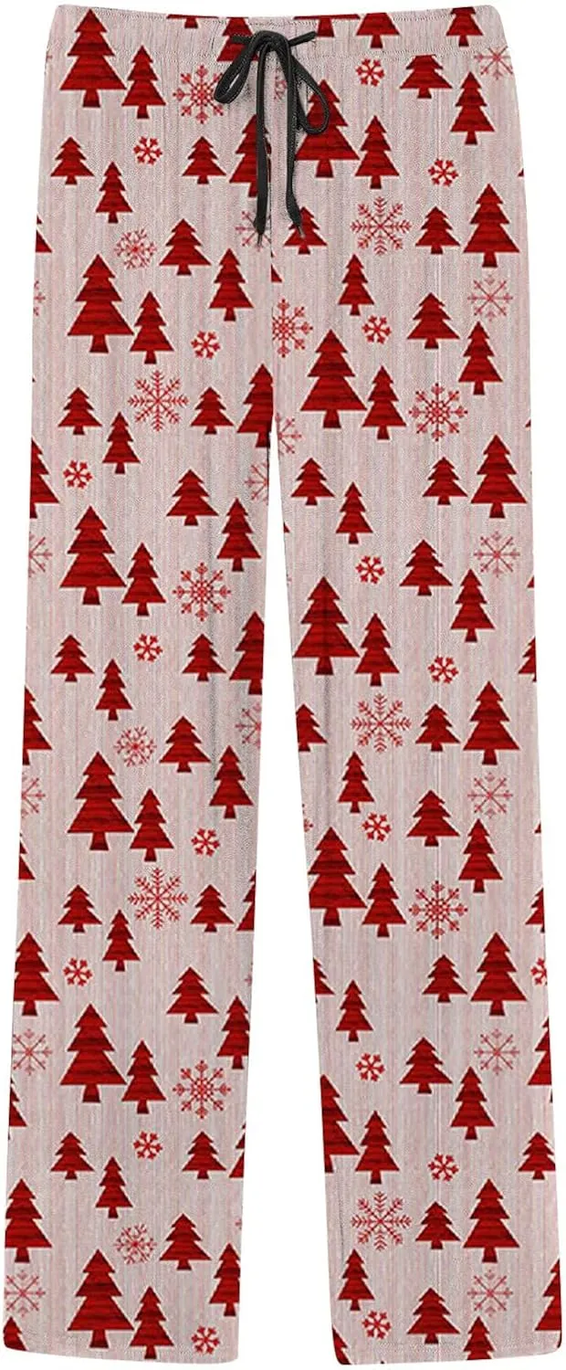 Mens Pajama Bottoms Pants with Drawstring and Pockets Lounge Pants Men Couples Christmas Pajamas Mens Pj Family