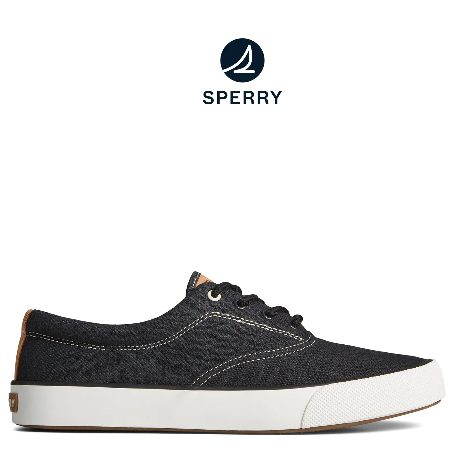 Men's SeaCycled™ Striper II Slub Linen Sneaker Black (STS25664)