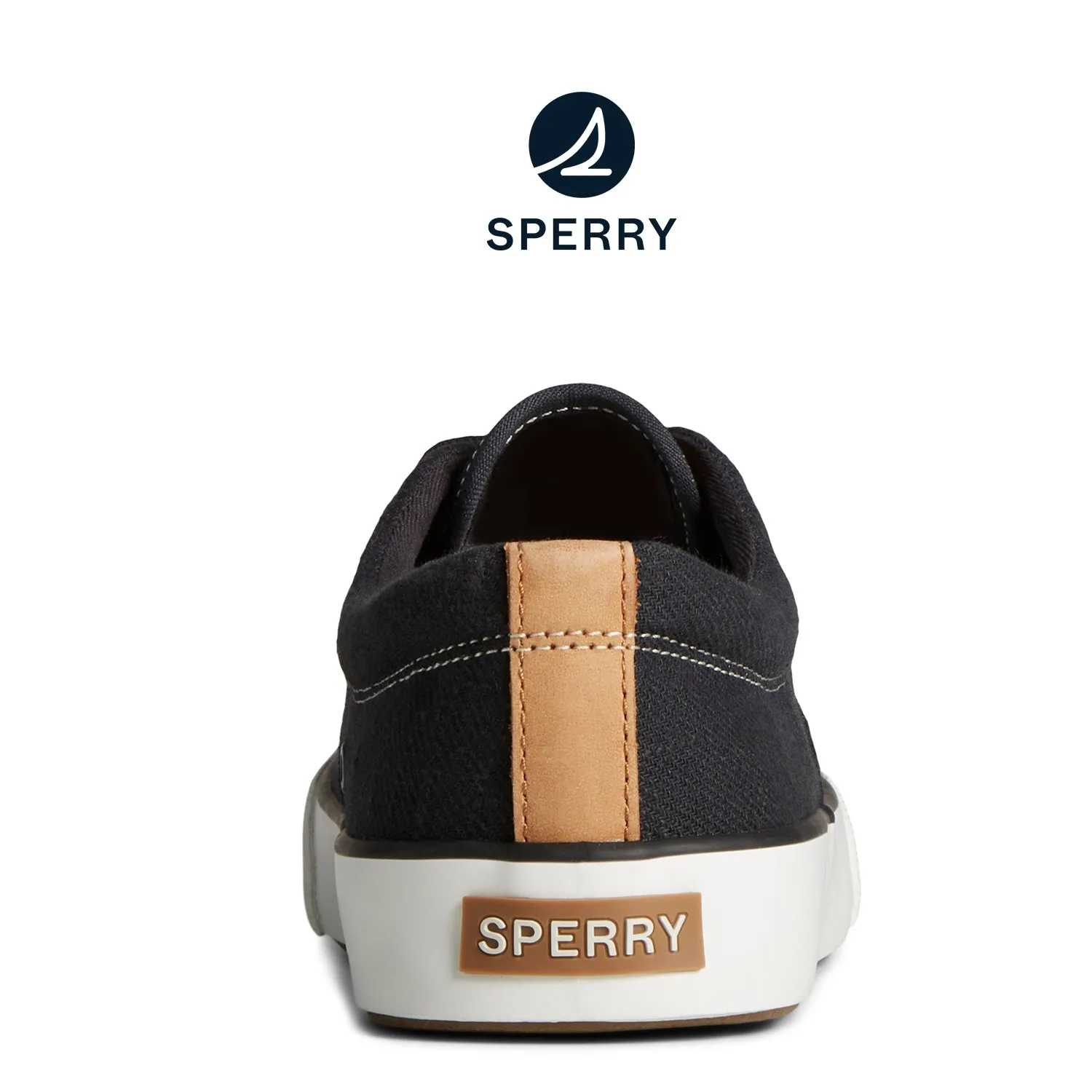 Men's SeaCycled™ Striper II Slub Linen Sneaker Black (STS25664)