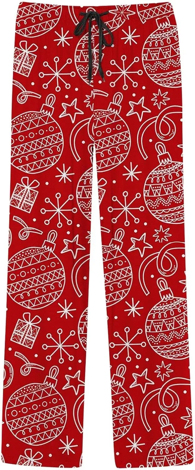Men's Soft Cotton Elastic Mens Christmas Casual Pants Pajama Pants with Drawstring and Pockets Pajama Pants for Men