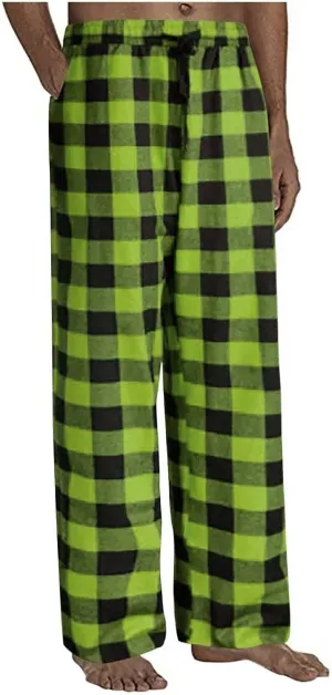Men's Sweatpants Plaid Print Lounge Pants Drawstring Stylish Pajama Pants Workout Casual Sleep Bottoms with Pockets