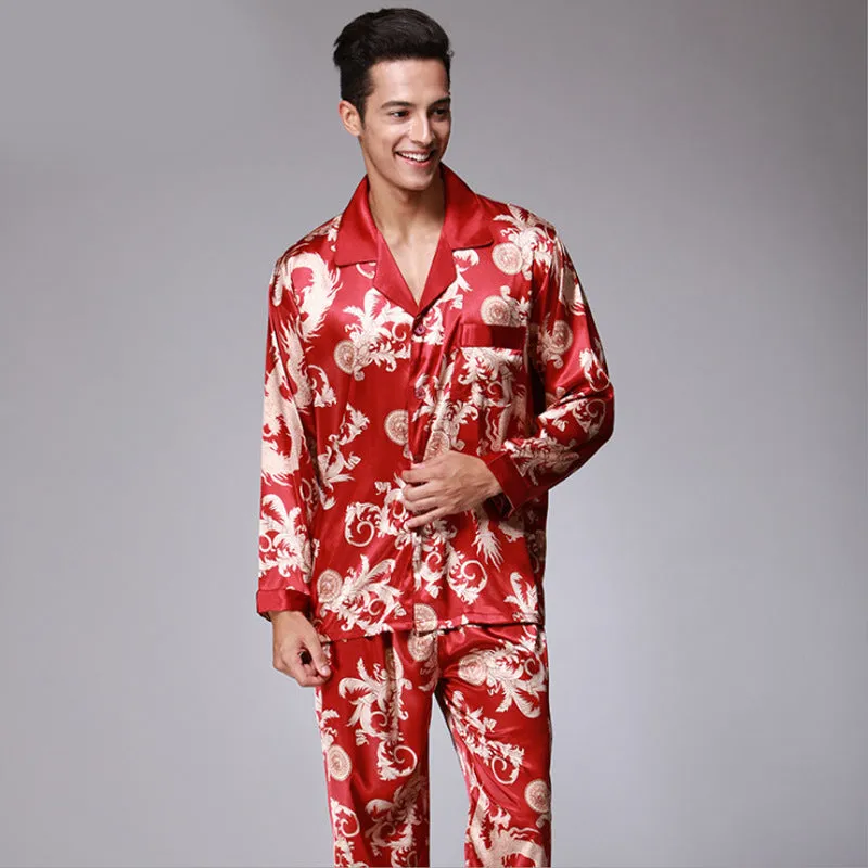 Men's Trendy Short Sleeved Trousers Pajama Set