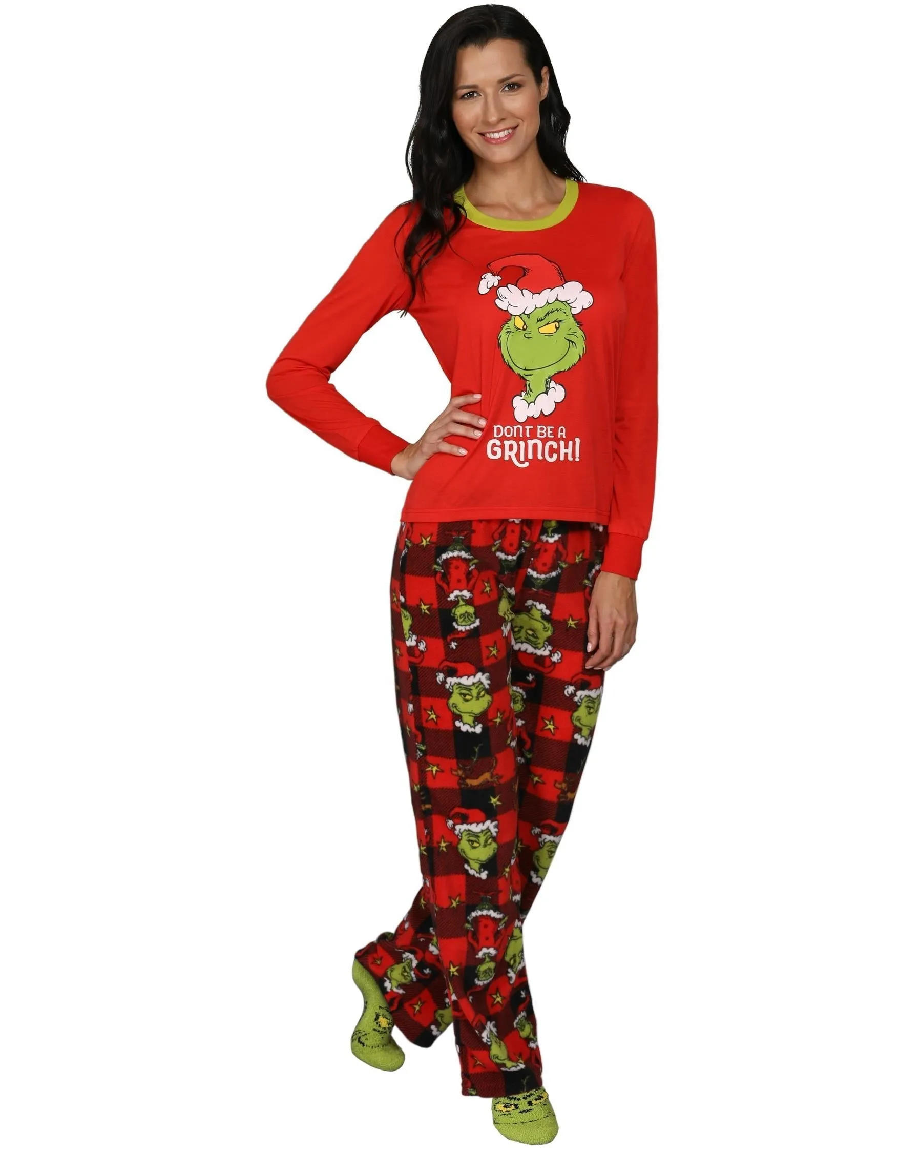 Merry Christmas family cotton pajama set with cute cartoon print