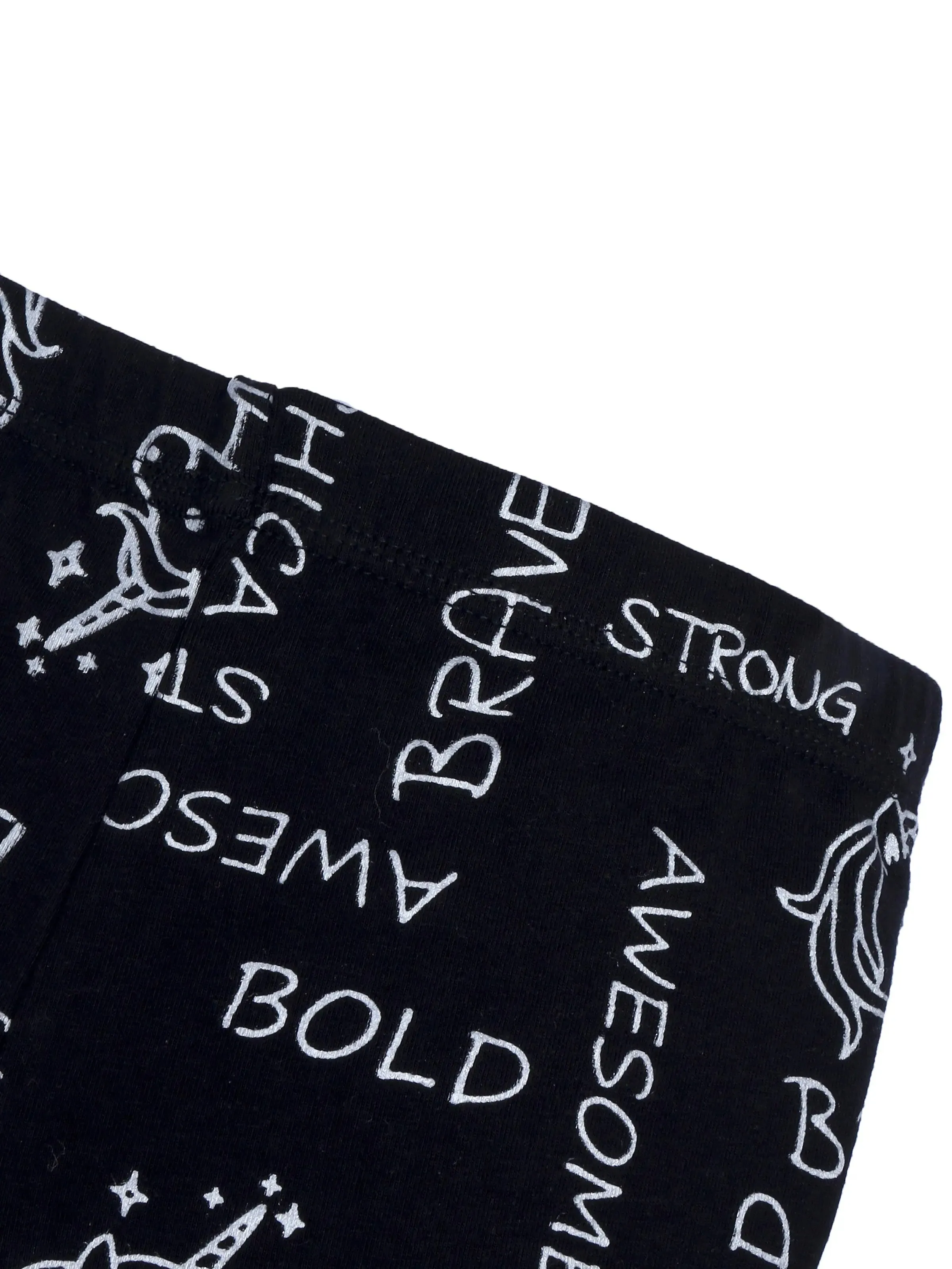 Metallic Print Black & Silver Cycling Shorts