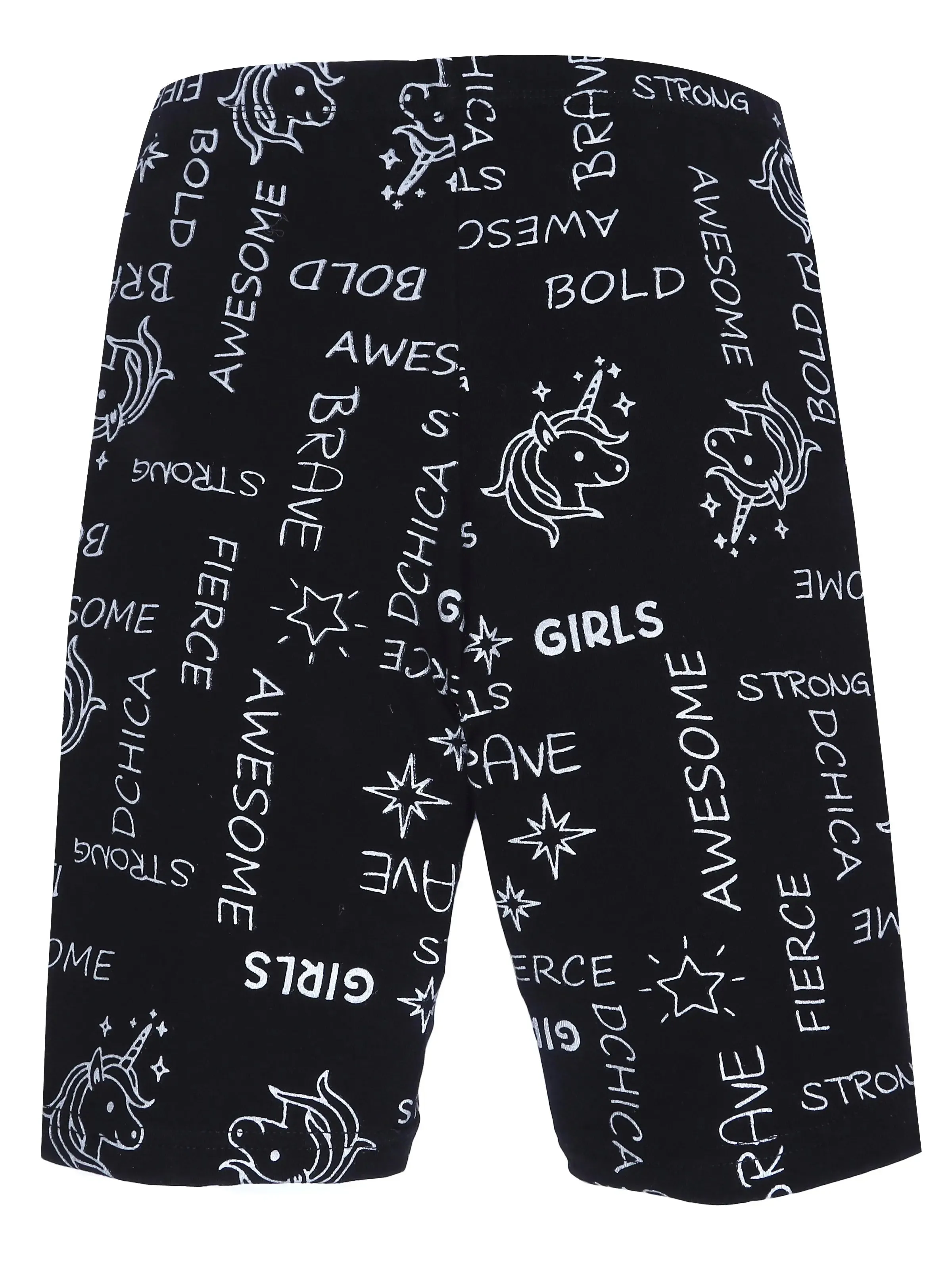 Metallic Print Black & Silver Cycling Shorts