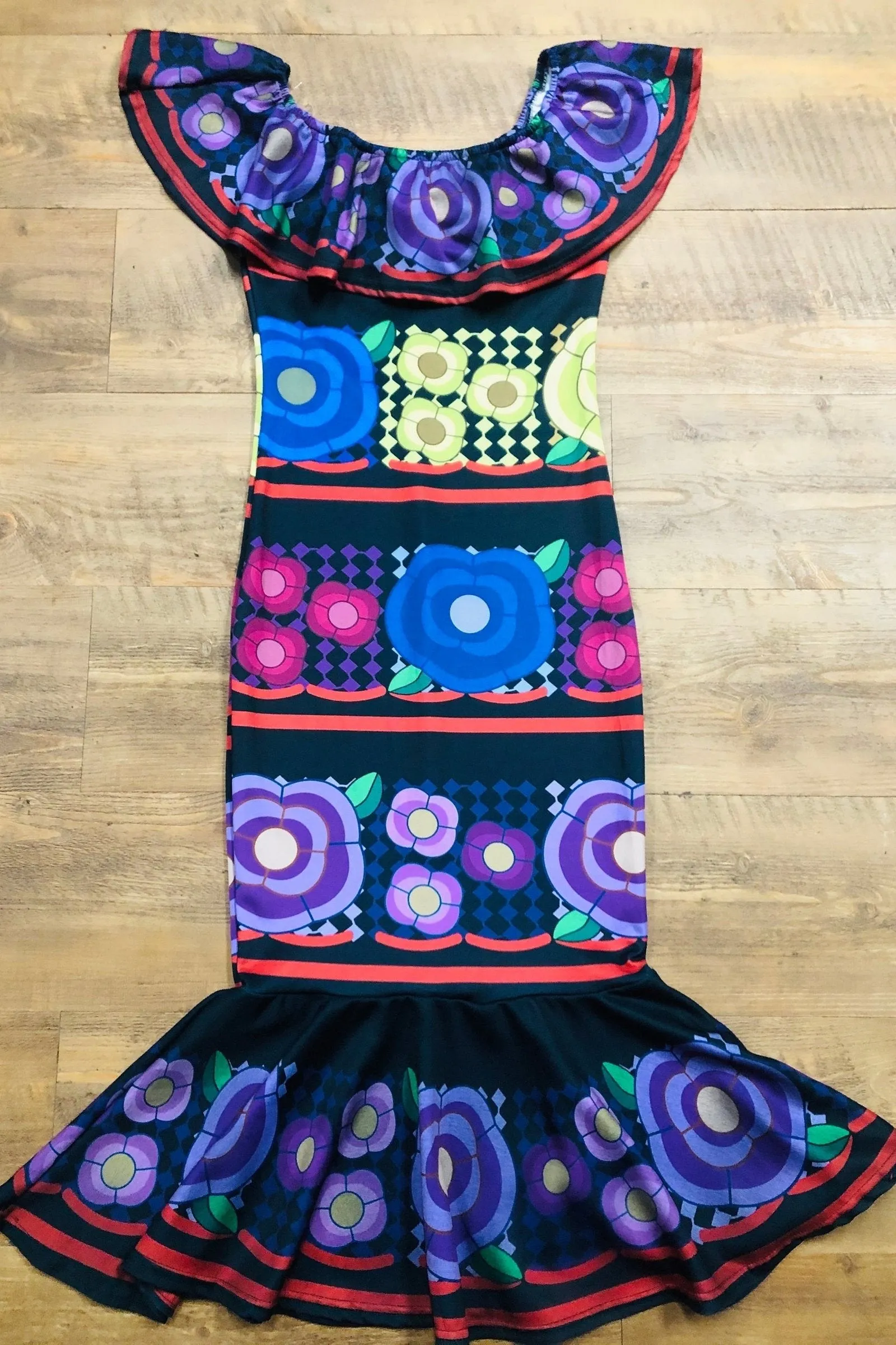 Mexican Jalapa Printed Maxi Dress