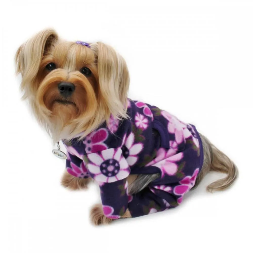 Midnight Garden Fleece Turtleneck Dog Pajamas