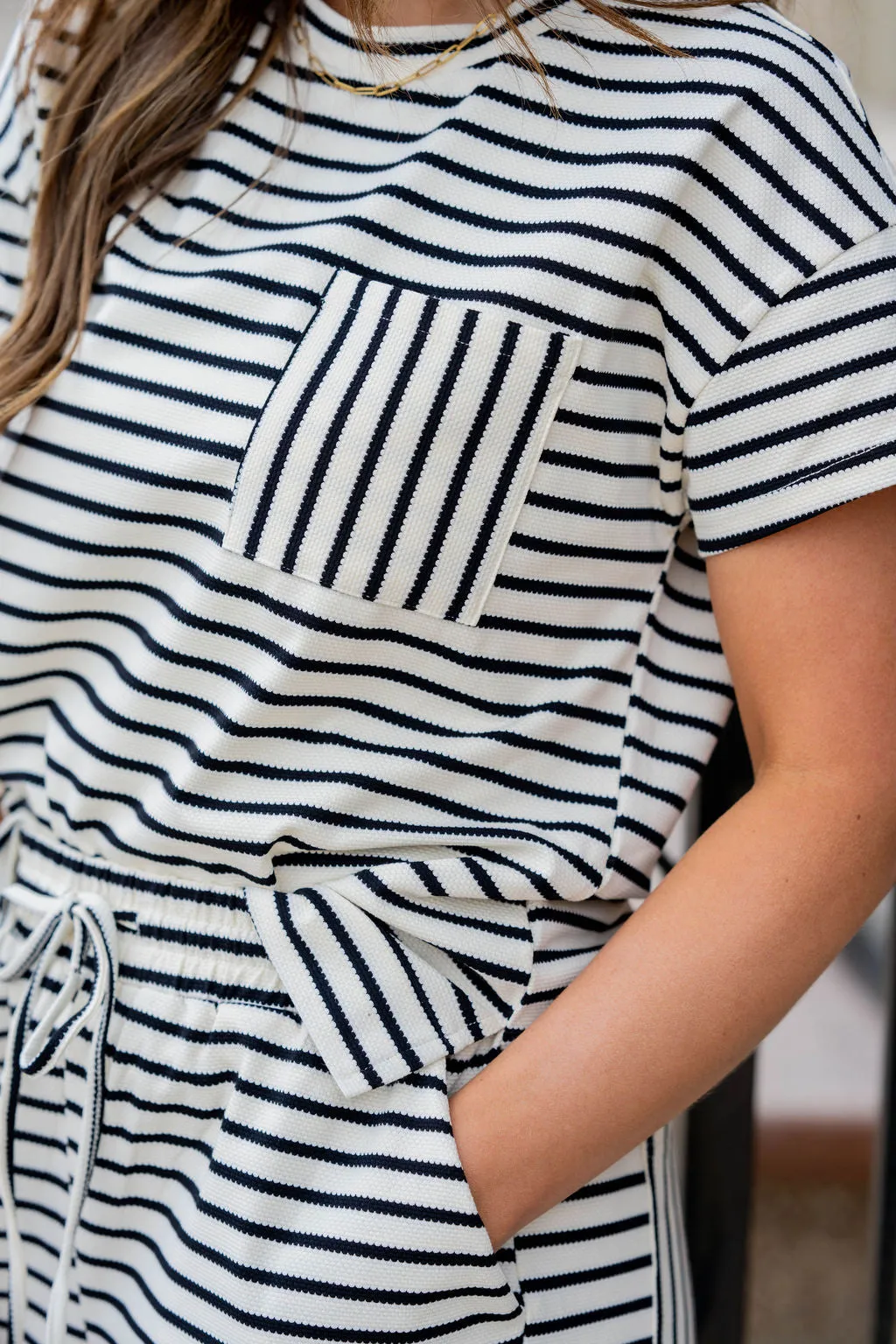 Mixed Stripes Shorts Set