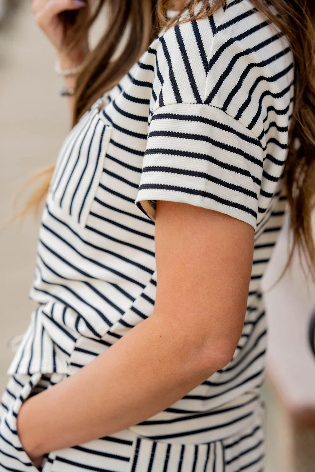 Mixed Stripes Shorts Set