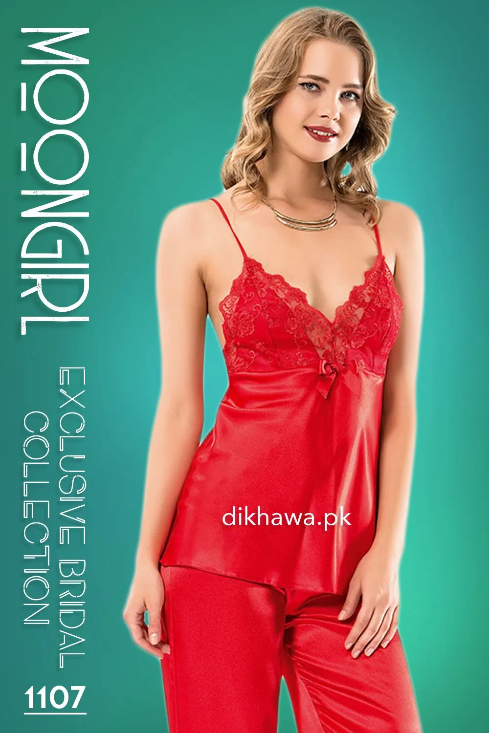 Moongirl - Exclusive Bridal Wedding Nightdress & 3Pc Pajama Set 1107 - Turkish Brand