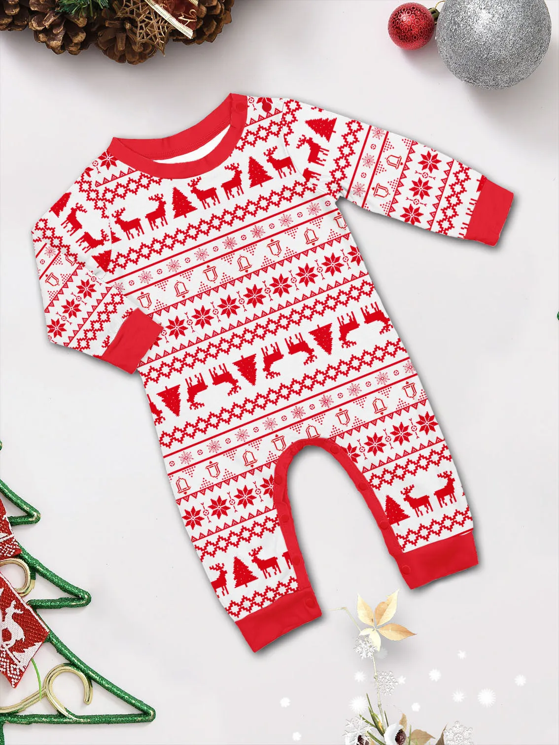 Moose Cartoon Printed Family Matching Christmas Pajamas Sets