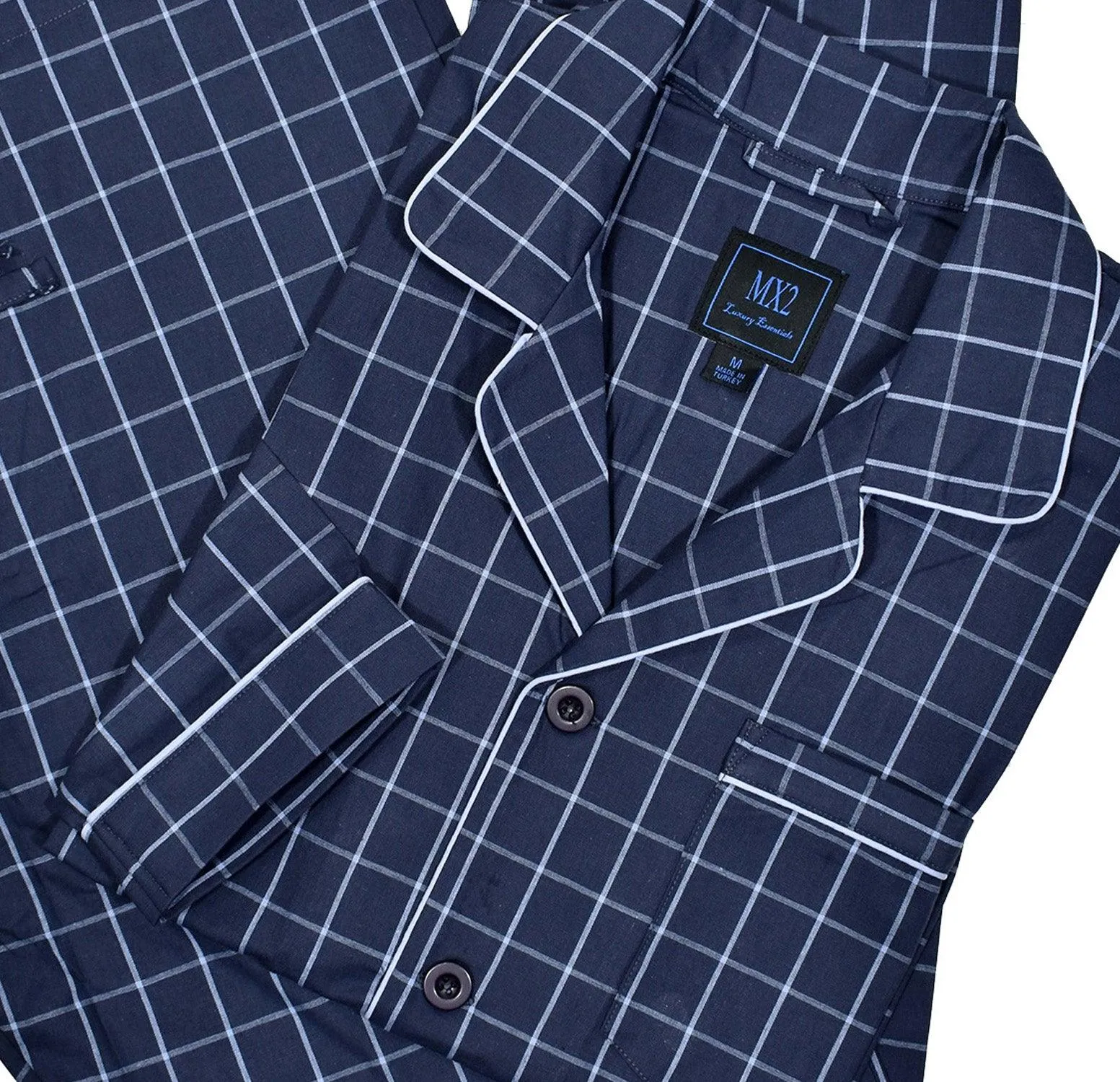 MP009 Navy Window Pane Pajama