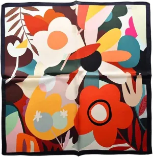 Mulberry Silk Neck Scarf Silk Scarf Ladies Printed Flower Silk Small Square Head Scarf Ladies Gift