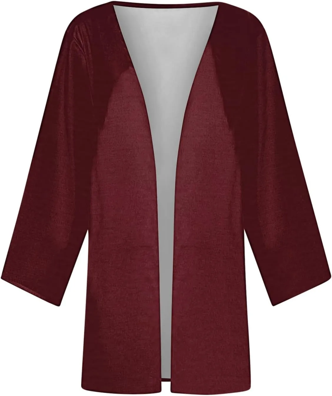 Mzkdieey Women Summer Bikini Kimono Bathing Suit Cover Ups Long Sleeve Open Front Blouse Tops Casual Loose Shirts
