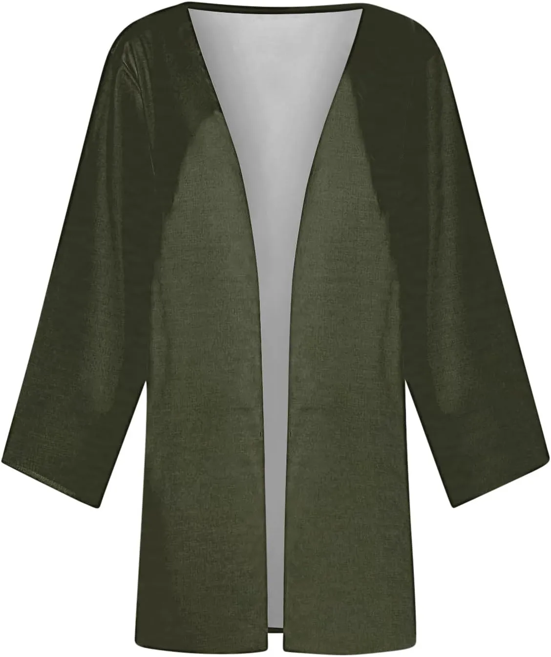 Mzkdieey Women Summer Bikini Kimono Bathing Suit Cover Ups Long Sleeve Open Front Blouse Tops Casual Loose Shirts