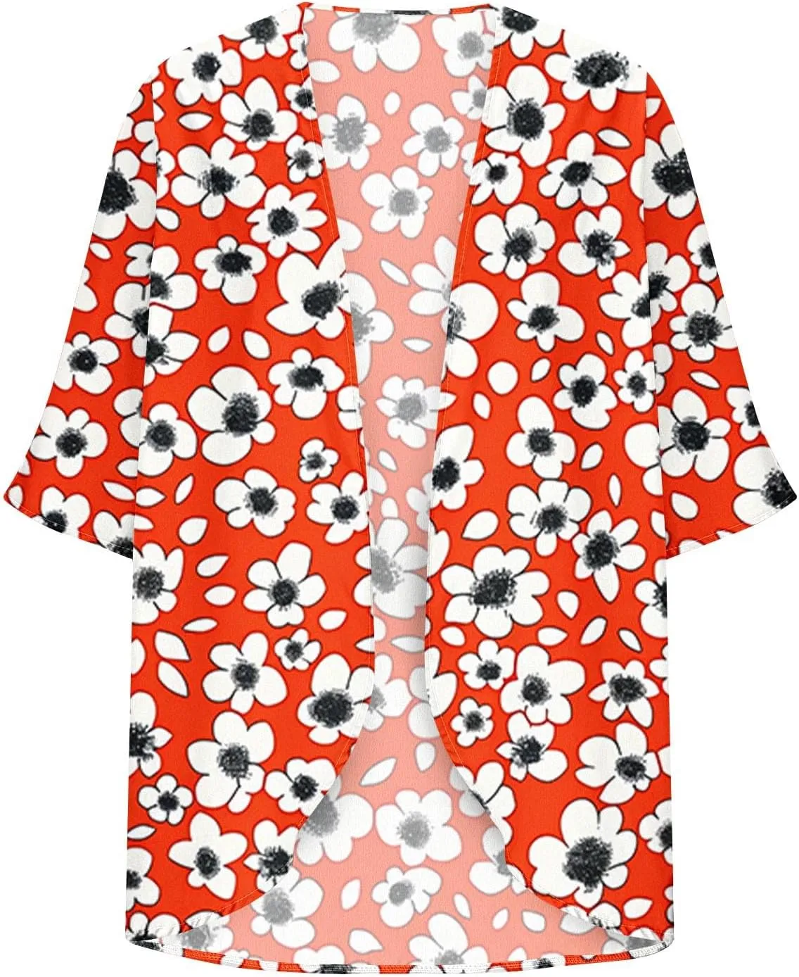 Mzkdieey Womens Kimono Beach Cover Up Chiffon Cardigan Tops Summer Boho Floral Print Chiffon Coverups Casual Loose Capes