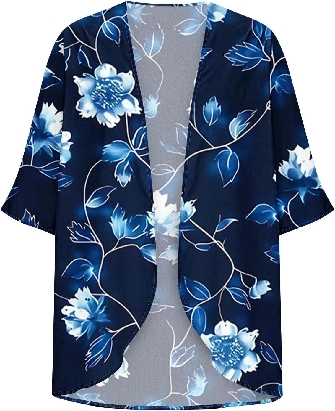 Mzkdieey Womens Kimono Beach Cover Up Chiffon Cardigan Tops Summer Boho Floral Print Chiffon Coverups Casual Loose Capes