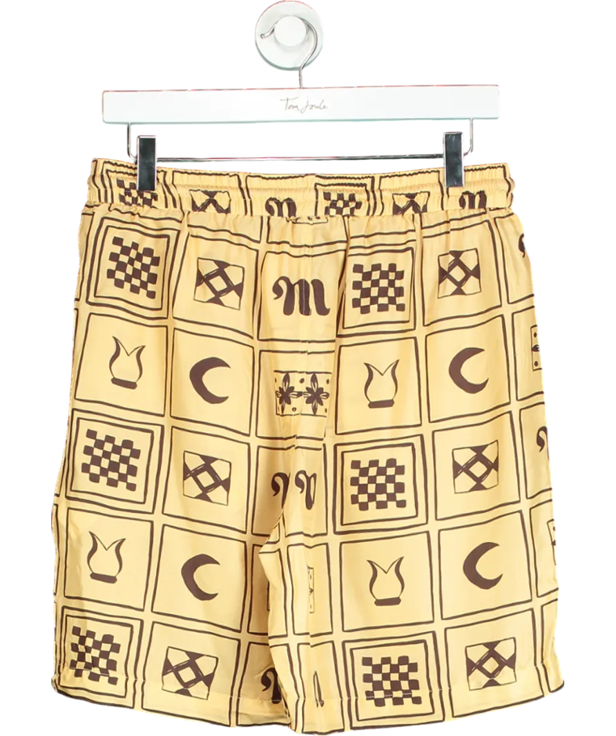 Nanushka Orange Printed Silk-twill Shorts UK M