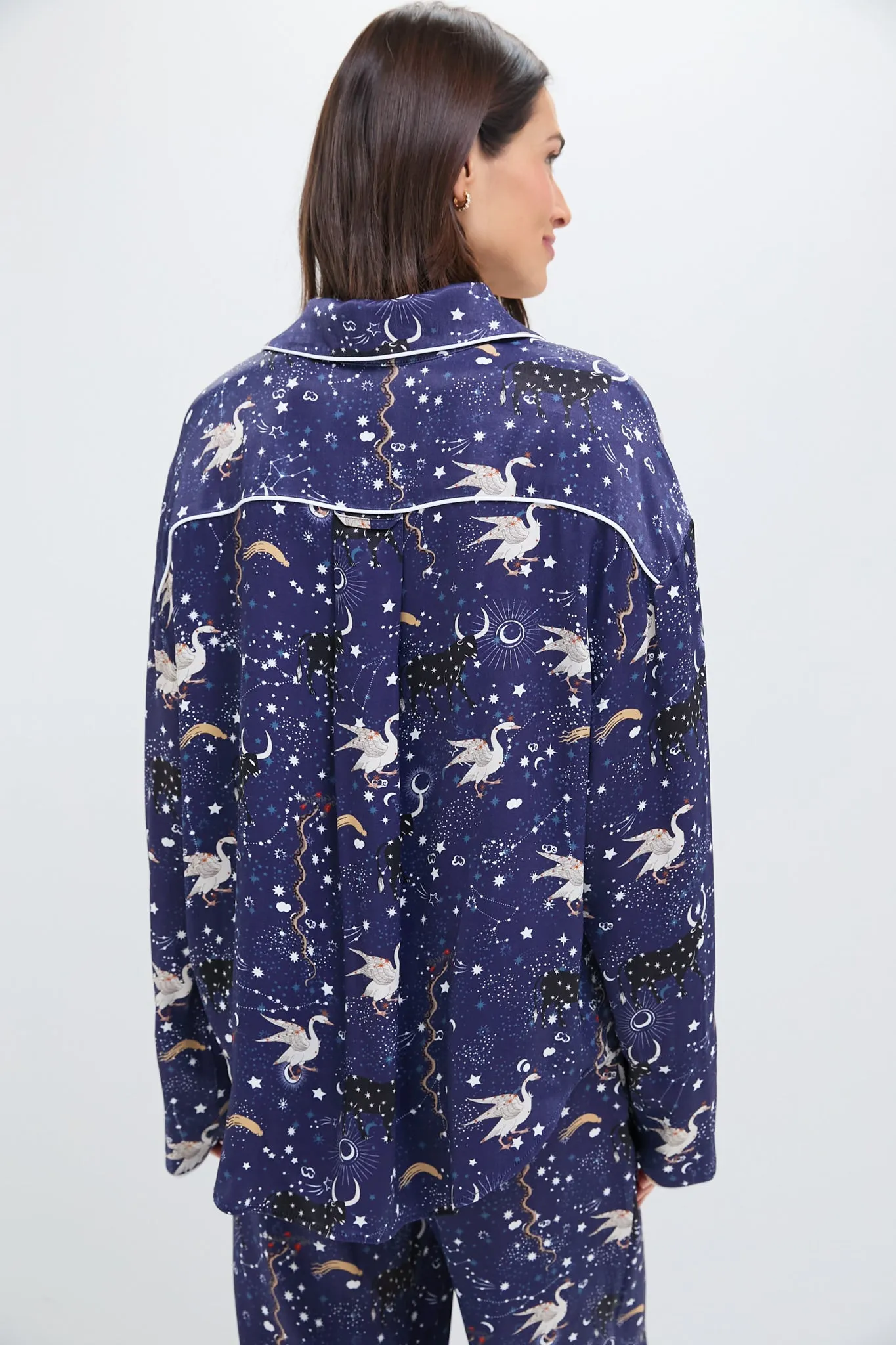 Navy Mystic Print Pastelle Oversized Shirt