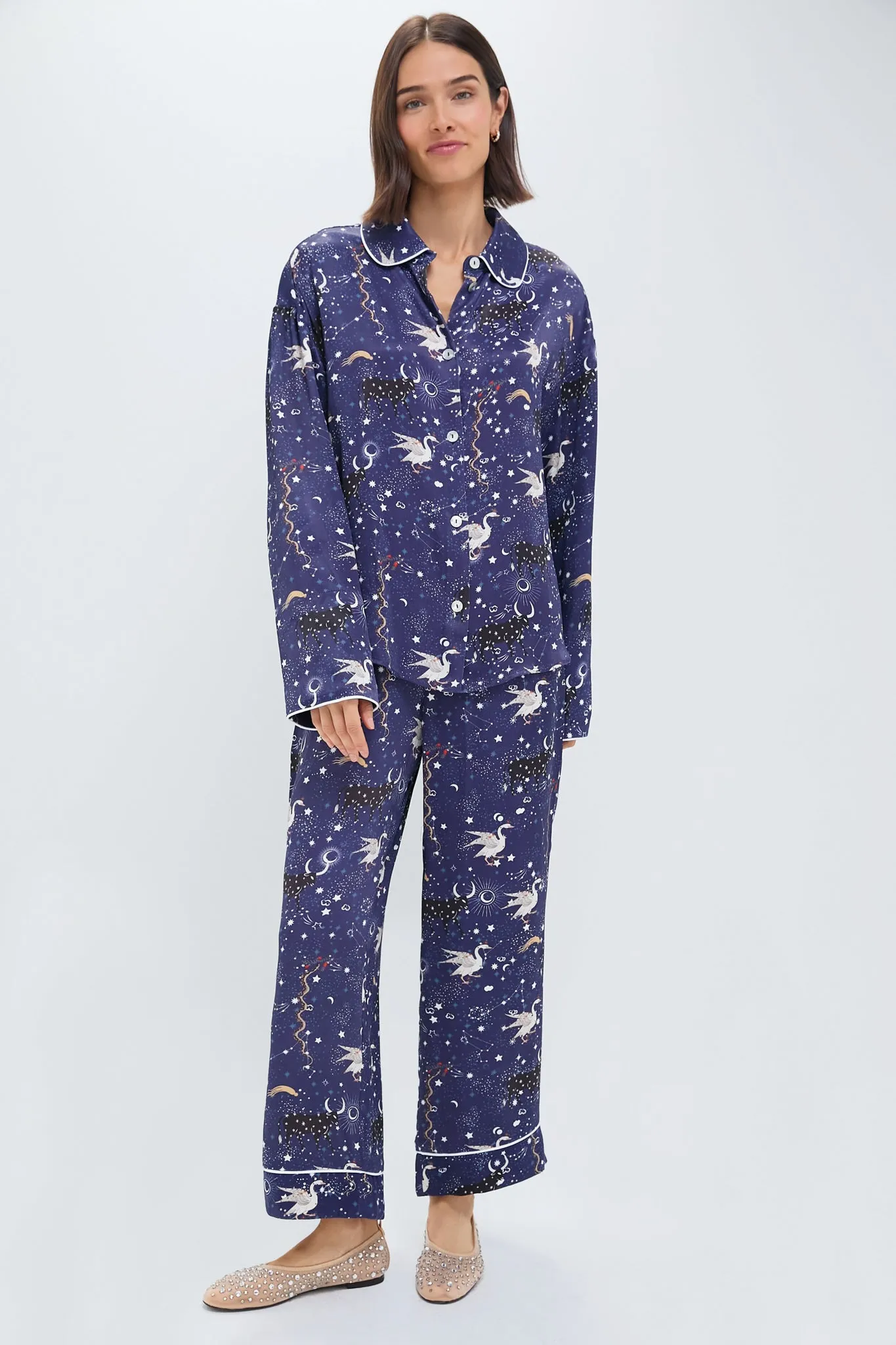 Navy Mystic Print Pastelle Oversized Shirt