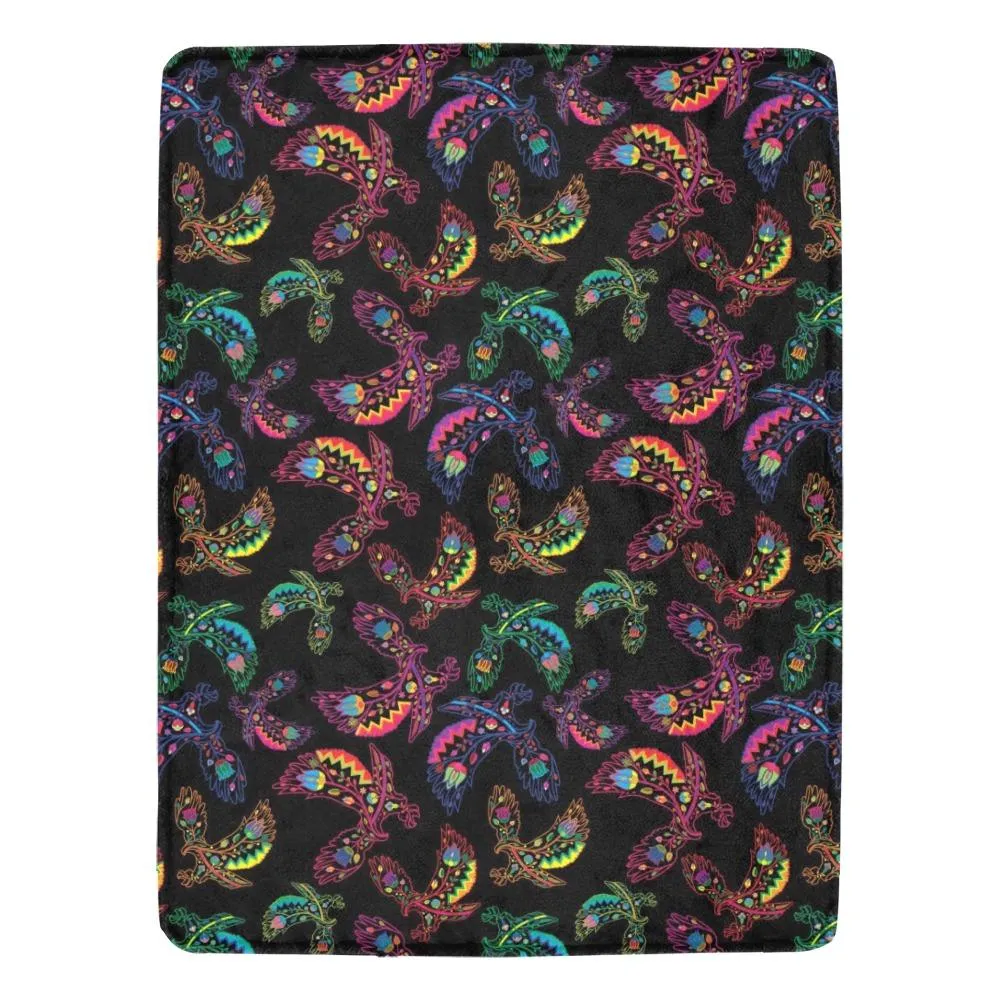 Neon Floral Eagles Ultra-Soft Micro Fleece Blanket 60"x80"
