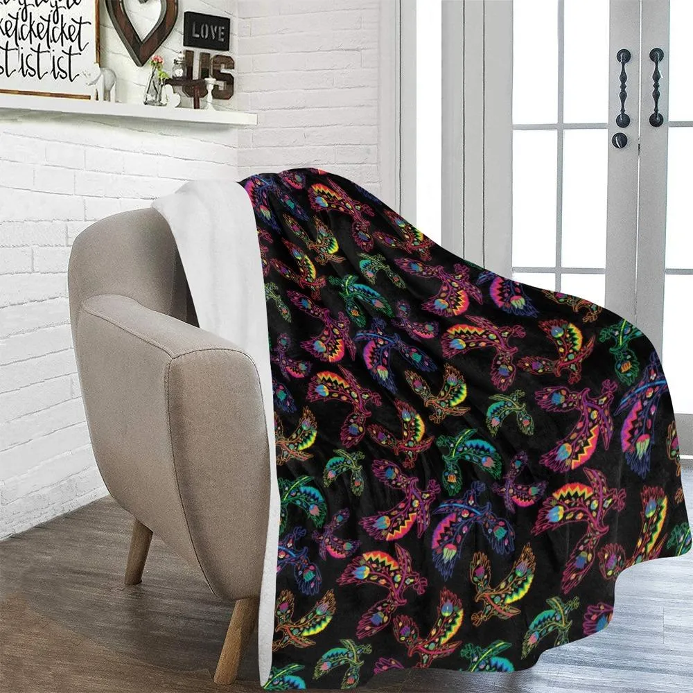 Neon Floral Eagles Ultra-Soft Micro Fleece Blanket 60"x80"