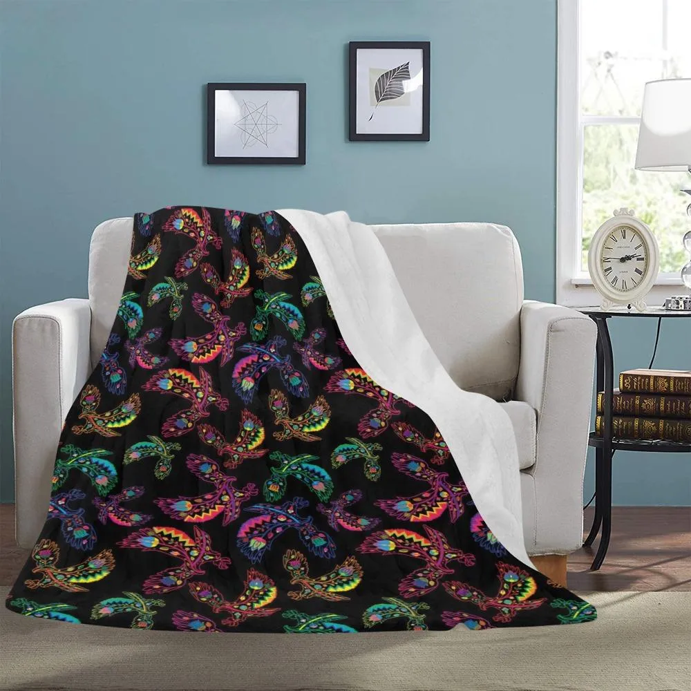 Neon Floral Eagles Ultra-Soft Micro Fleece Blanket 60"x80"