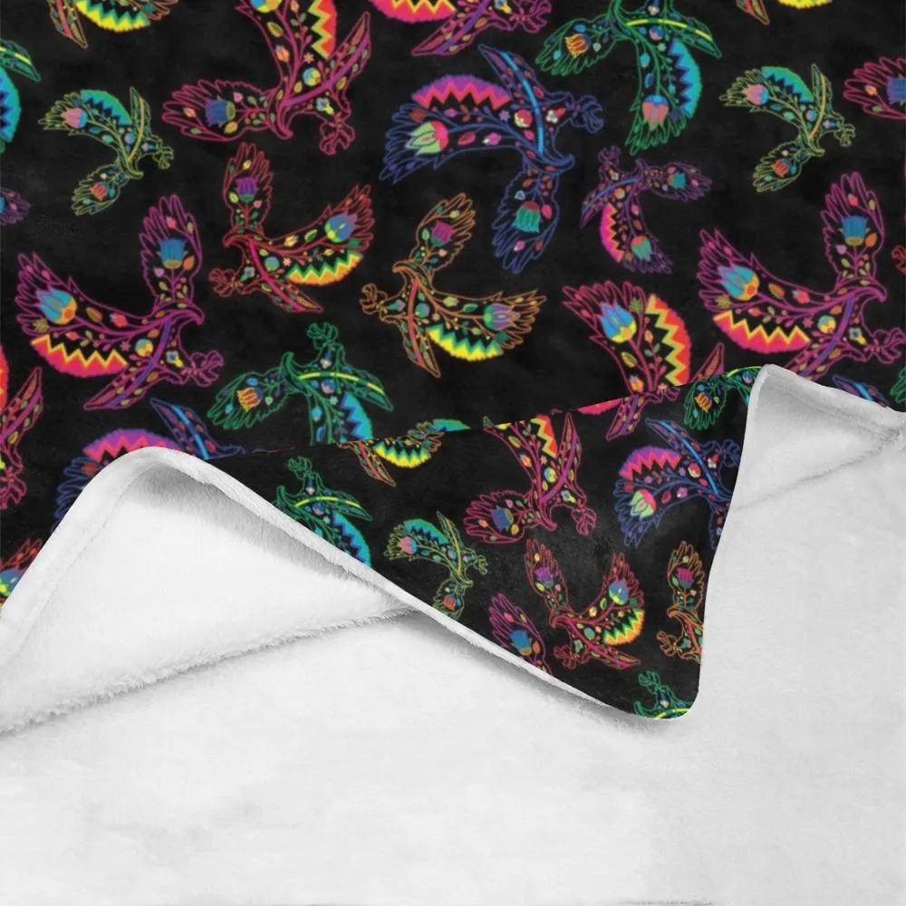 Neon Floral Eagles Ultra-Soft Micro Fleece Blanket 60"x80"