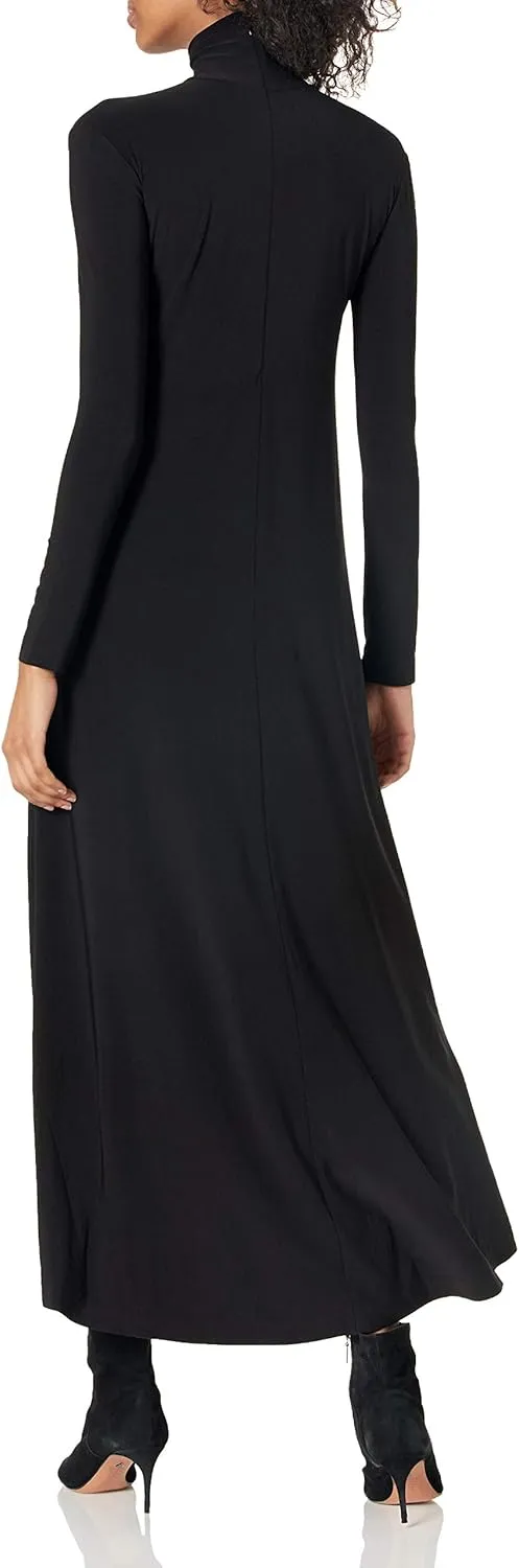 Norma Kamali Women's Long Sleeve Turtle Long Swing Dress
