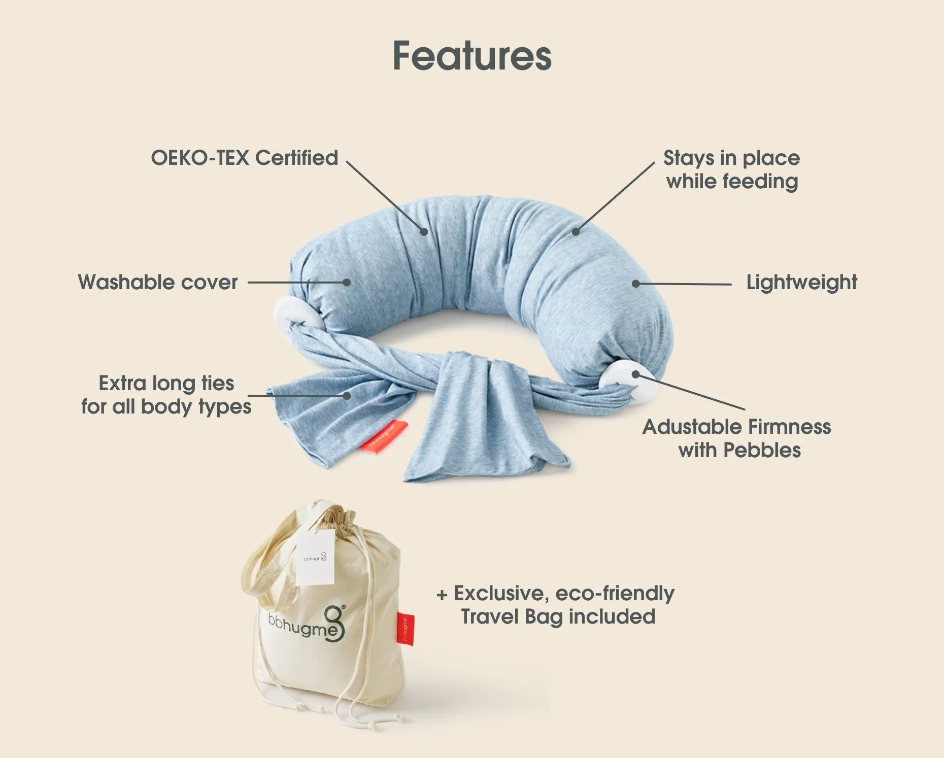 Nursing Pillow - Blue Melange